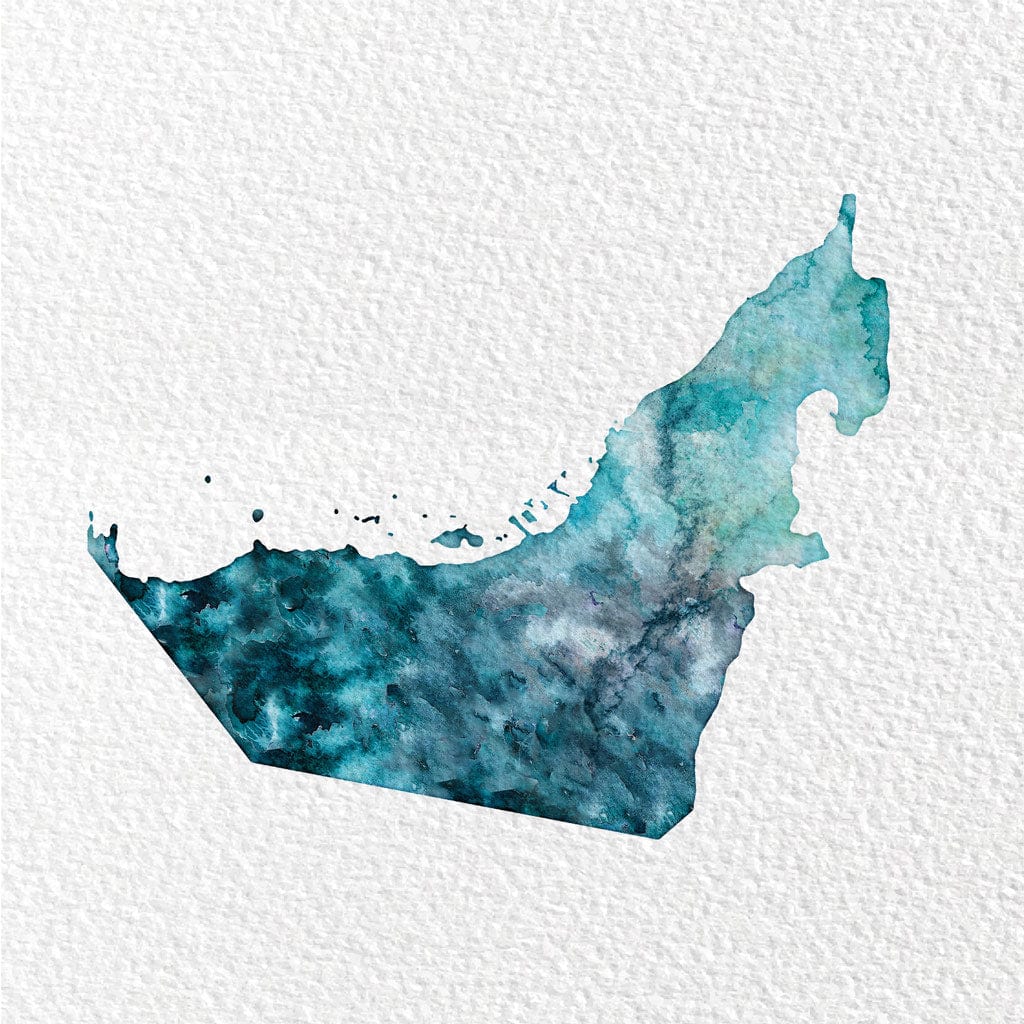 EJayDesign Countries Other Dubai Watercolour Map