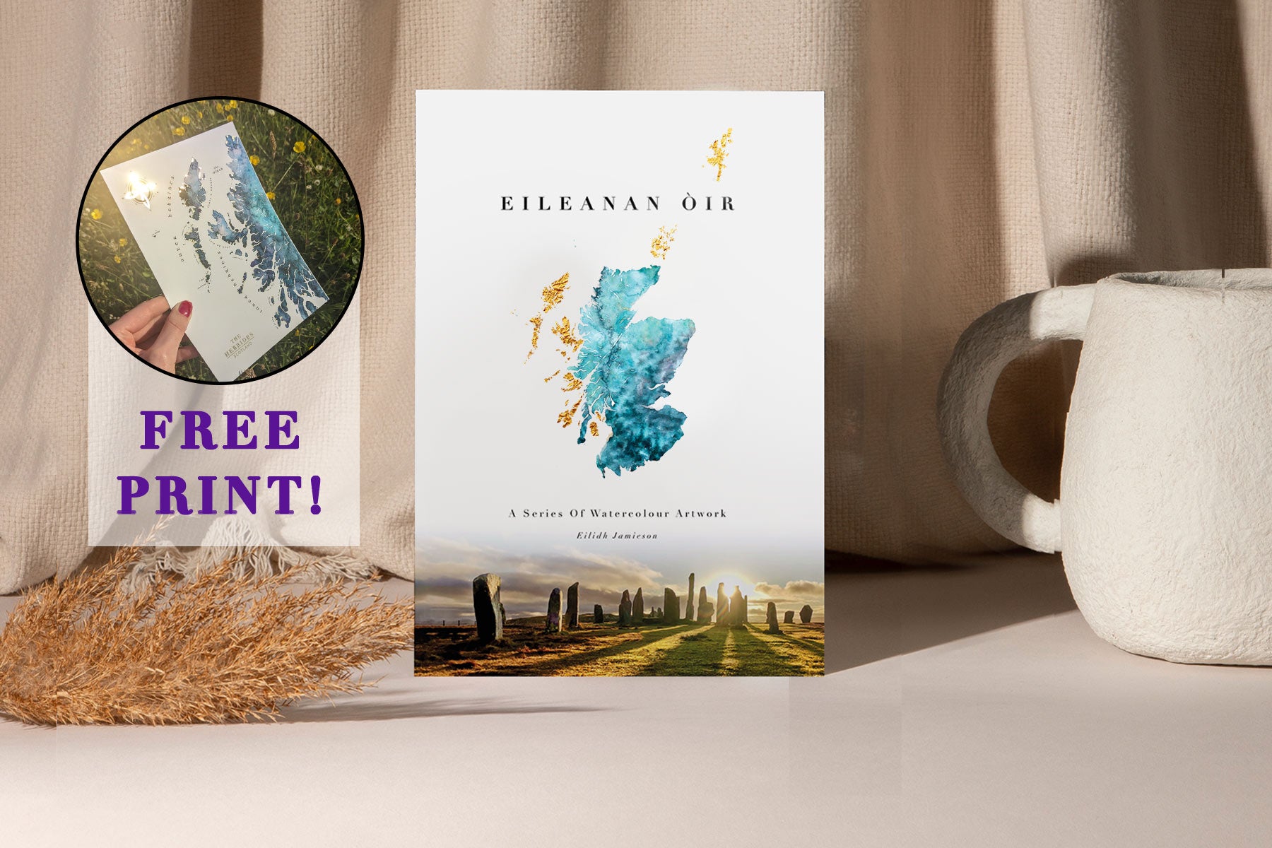 Eileanan Oir Coffee table book about Scottish islands as watercolour maps