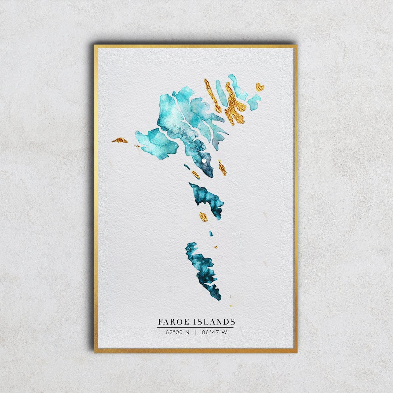 EJayDesign Countries Other Faroe Islands Watercolour Map