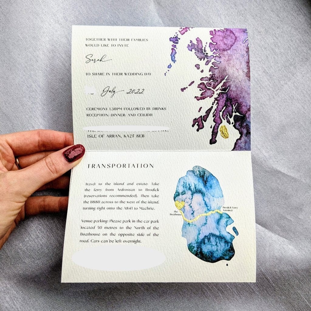 EJayDesign Fold Out Watercolour Wedding Invite