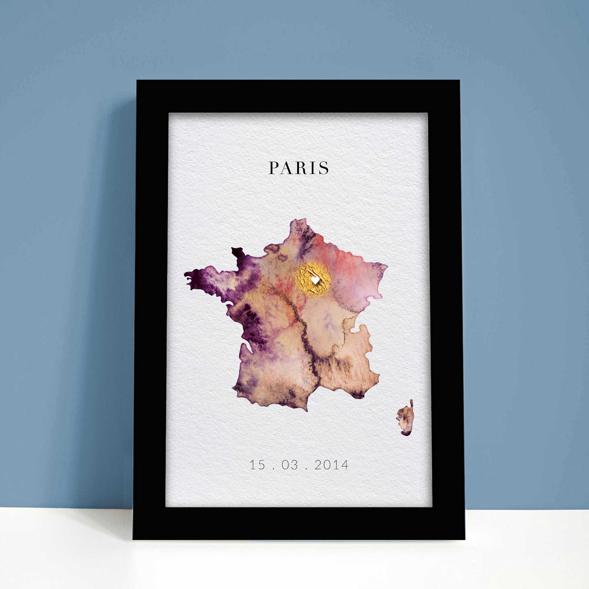 EJayDesign Countries Other France Watercolour Map