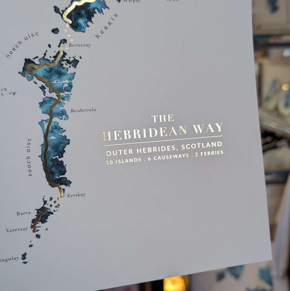 Hebridean Way Watercolour Map Art Print