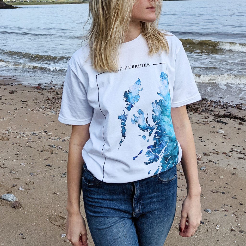 EJayDesign Hebrides Unisex T-Shirt Watercolour Map