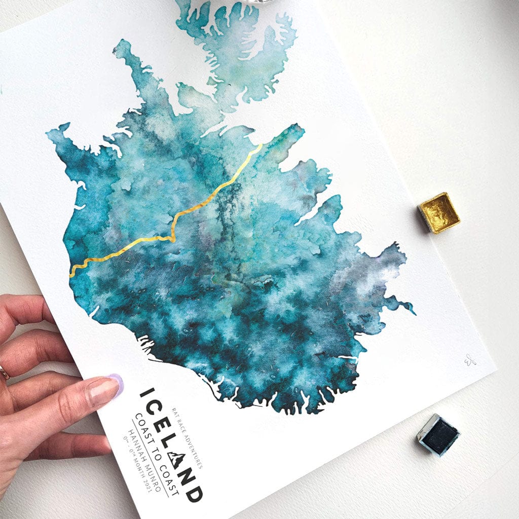 EJayDesign Posters, Prints, & Visual Artwork Iceland: Coast To Coast- Rat Race Map
