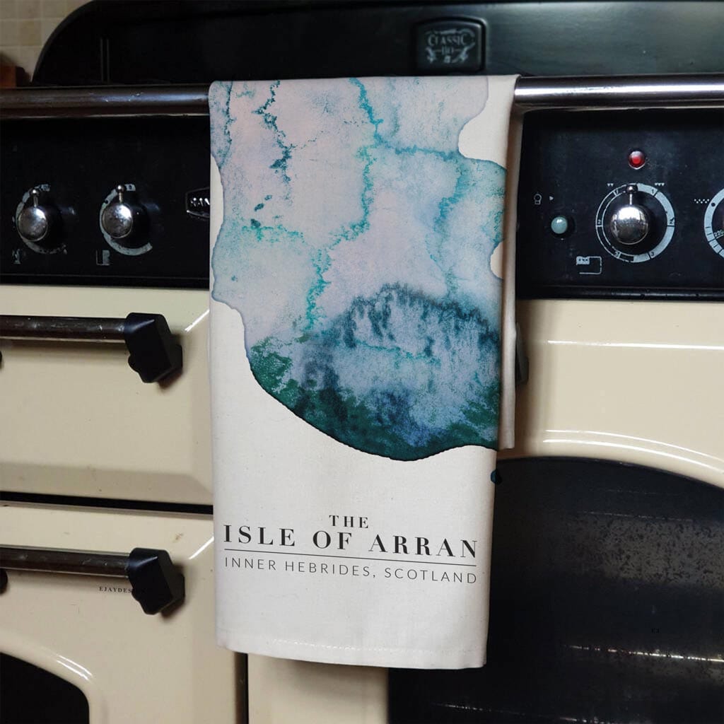 EJayDesign Tea Towel Isle of Arran Tea Organic Tea Towel - Premium Scottish Kitchen Decor