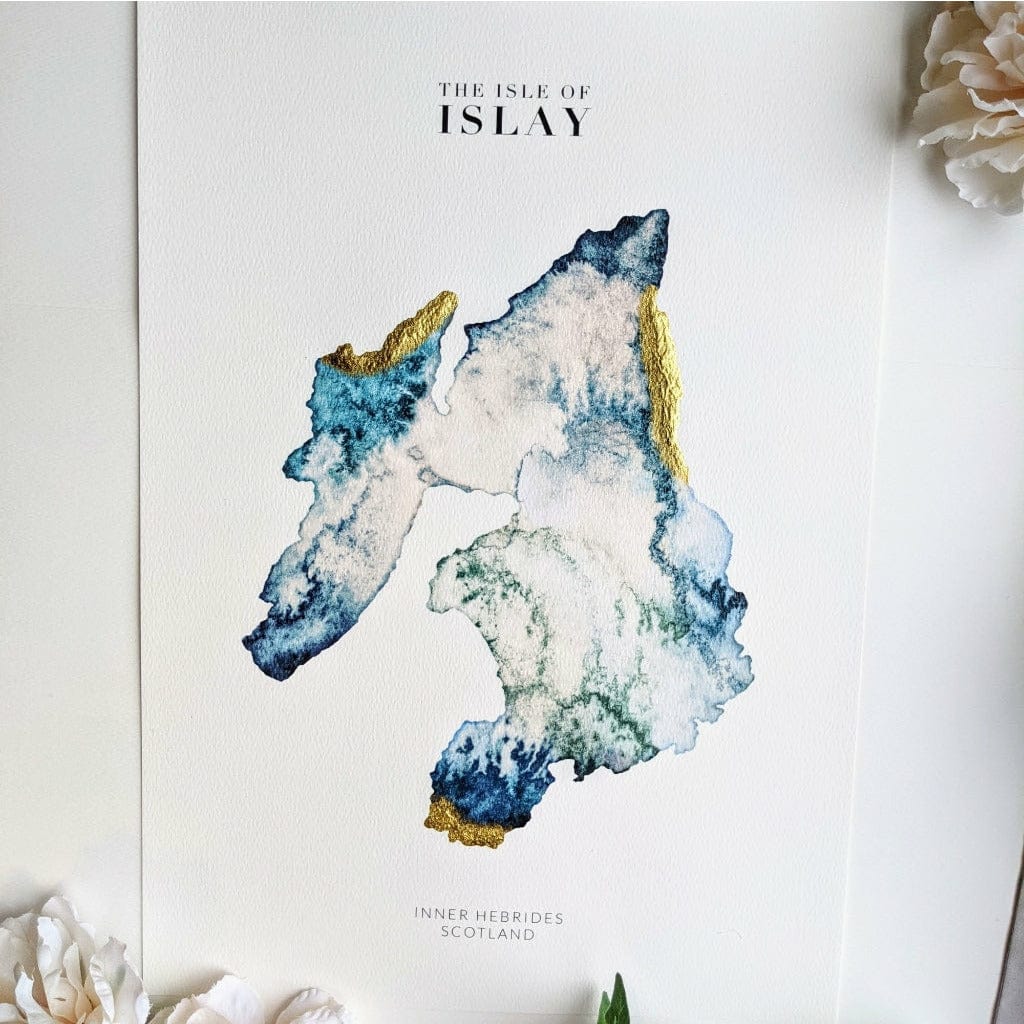 EJayDesign Scottish Prints Isle of Islay Watercolour Map