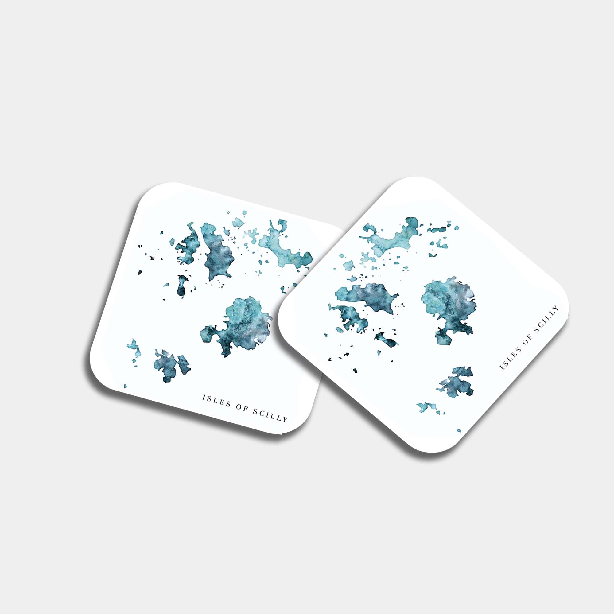 EJayDesign Kitchen Coaster Isles of scilly Coaster Watercolour Map