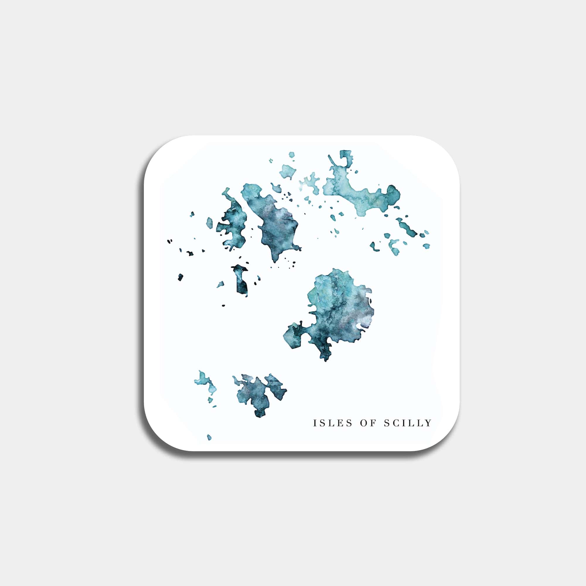 EJayDesign Kitchen Coaster Isles of scilly Coaster Watercolour Map