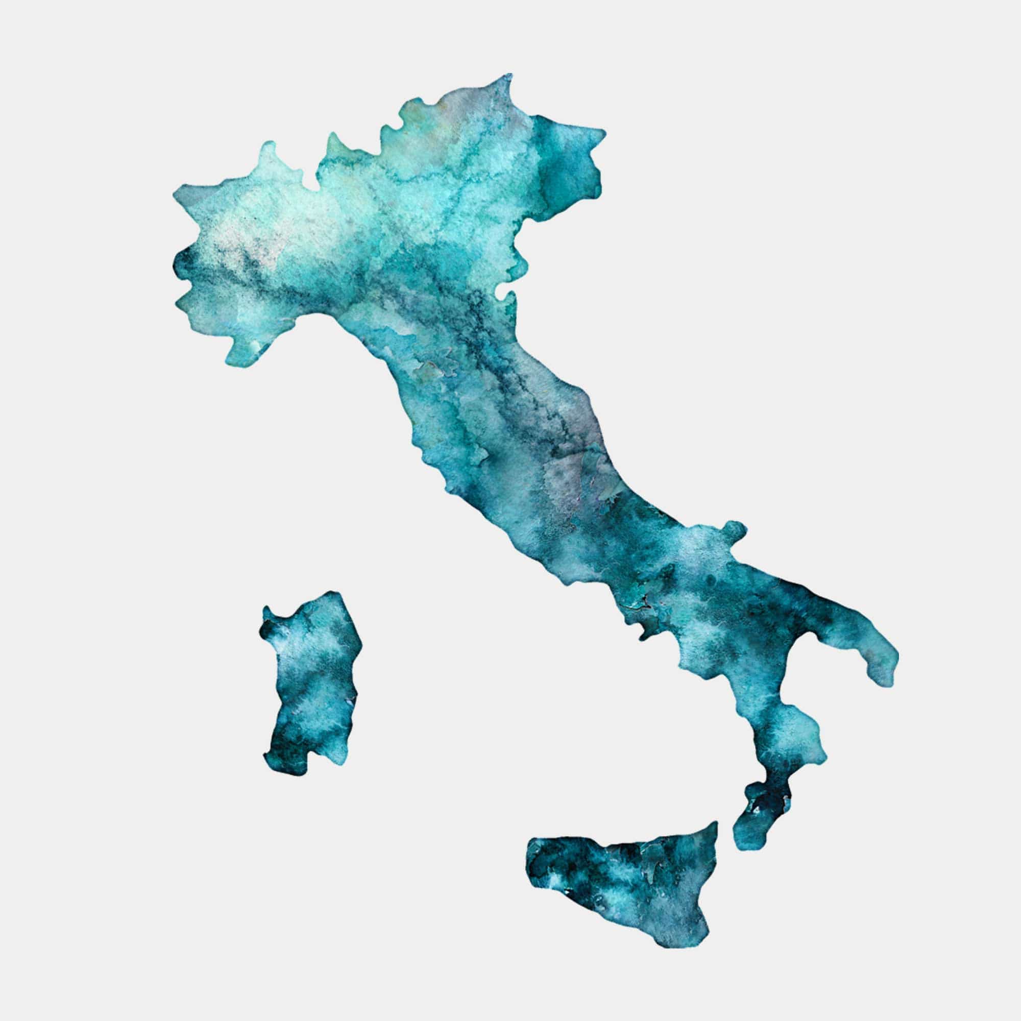 EJayDesign Countries Other Italy Watercolour Map
