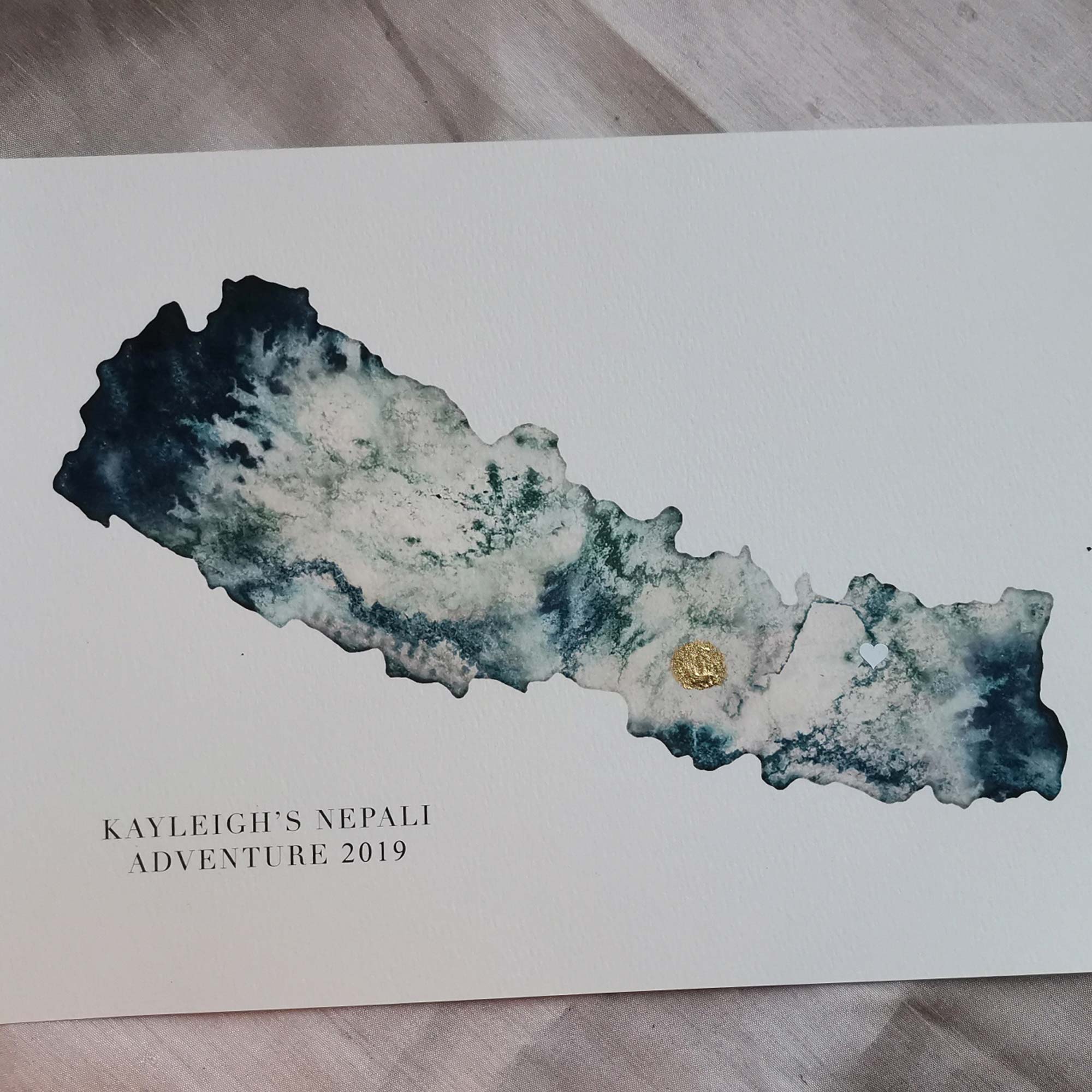 EJayDesign Countries Other Nepal Watercolour Map