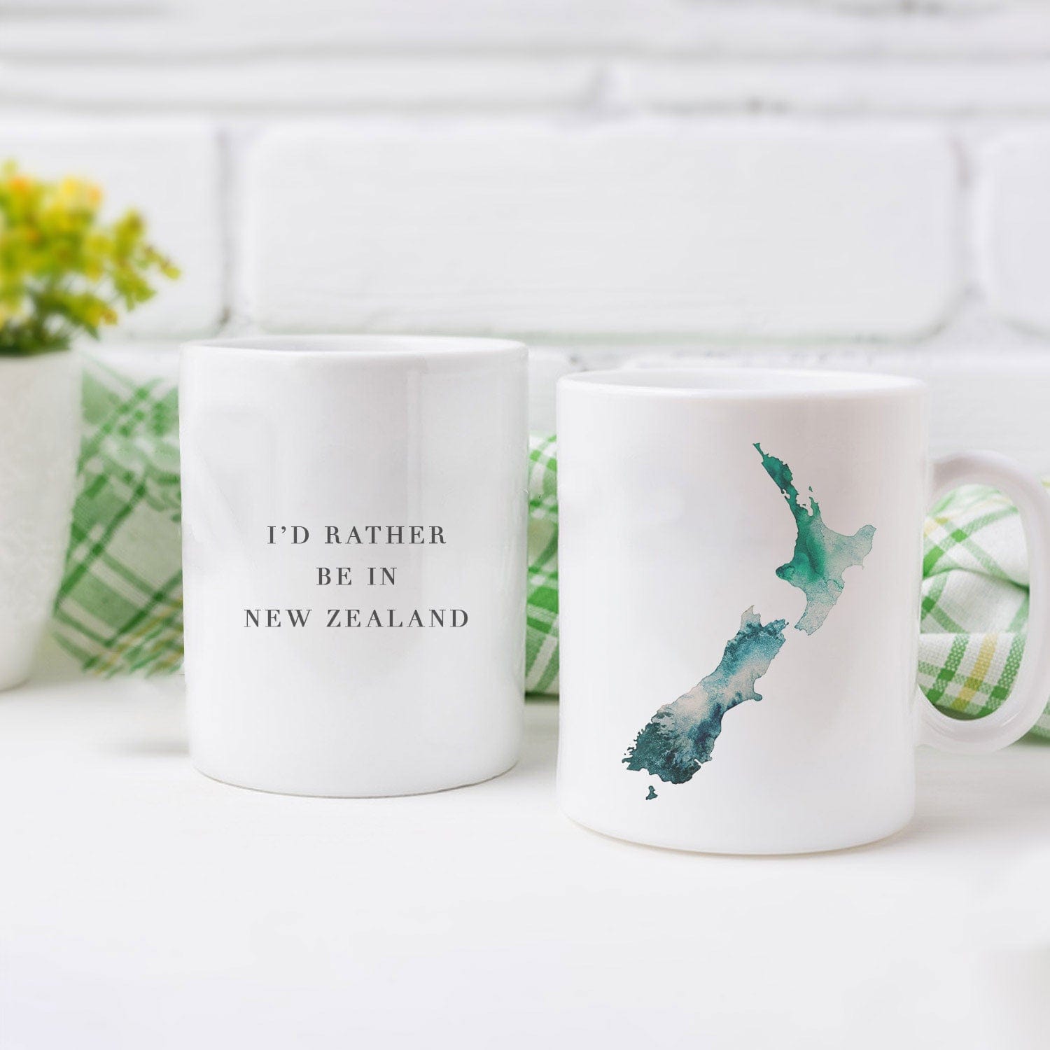EJayDesign Turquoise / Green New Zealand Custom Watercolour Mug