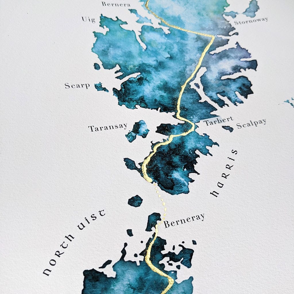 EJayDesign Artwork Outer Hebrides: Tip to Toe - Rat Race Map
