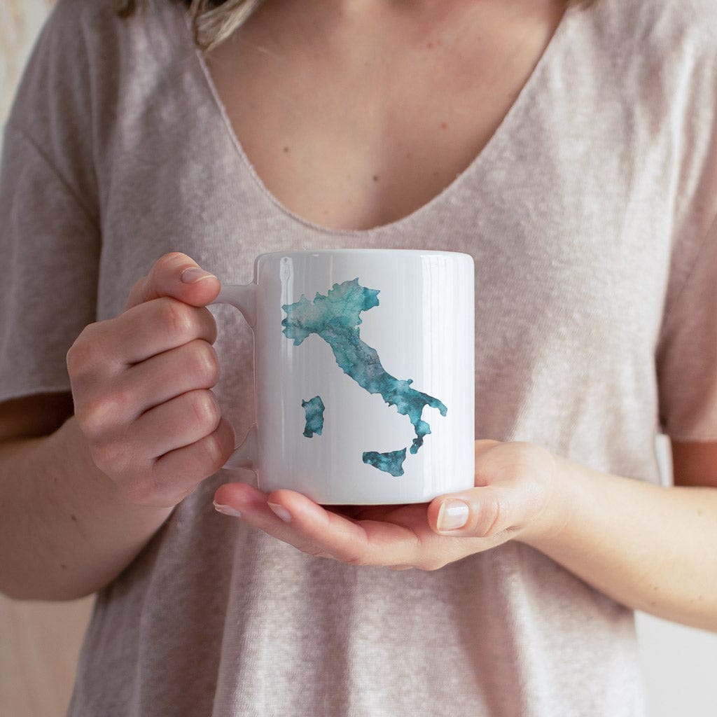 EJayDesign Turquoise / Turquoise Personalised Italy Watercolour Mug