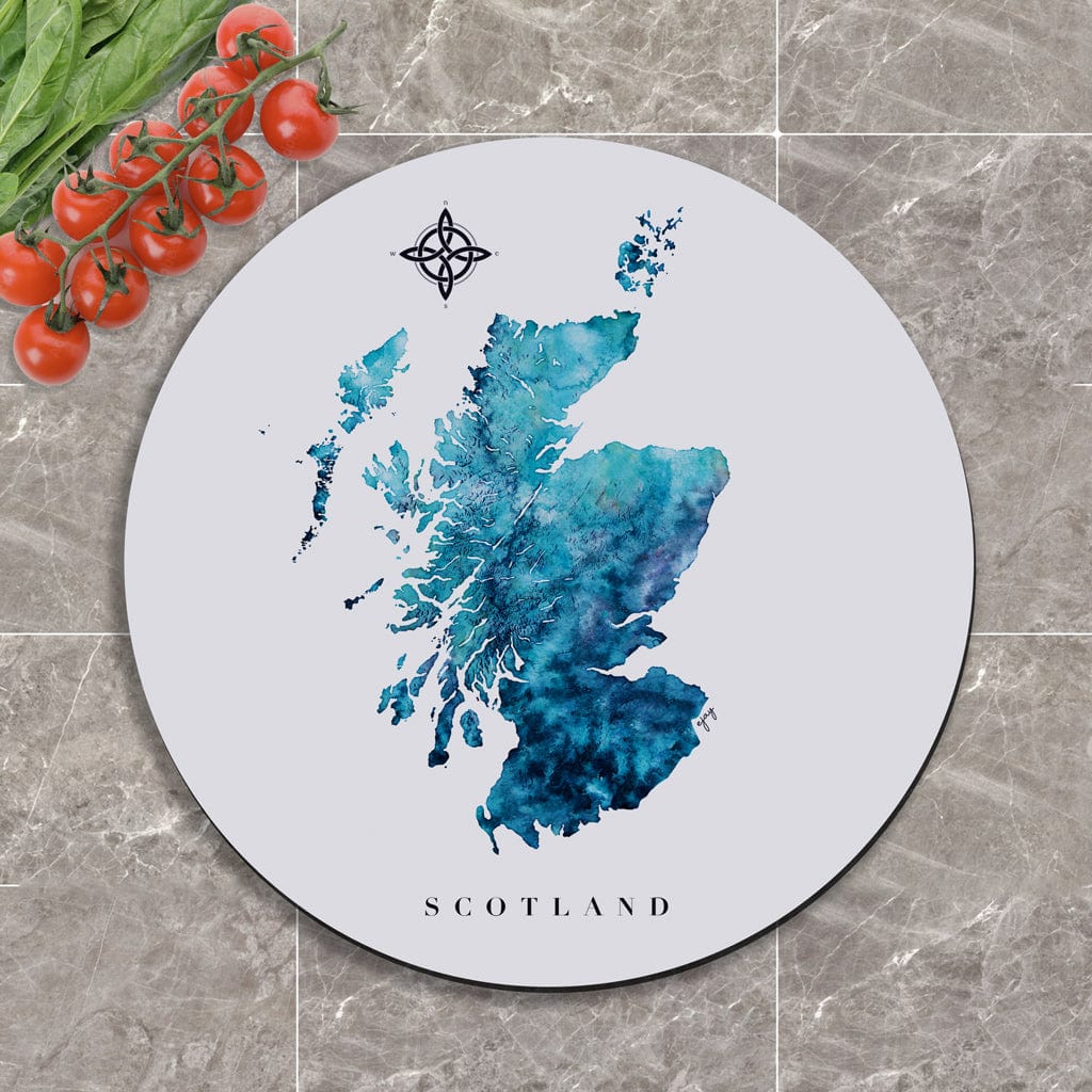 EJayDesign Turquoise Scotland Glass Worktop Saver Circular