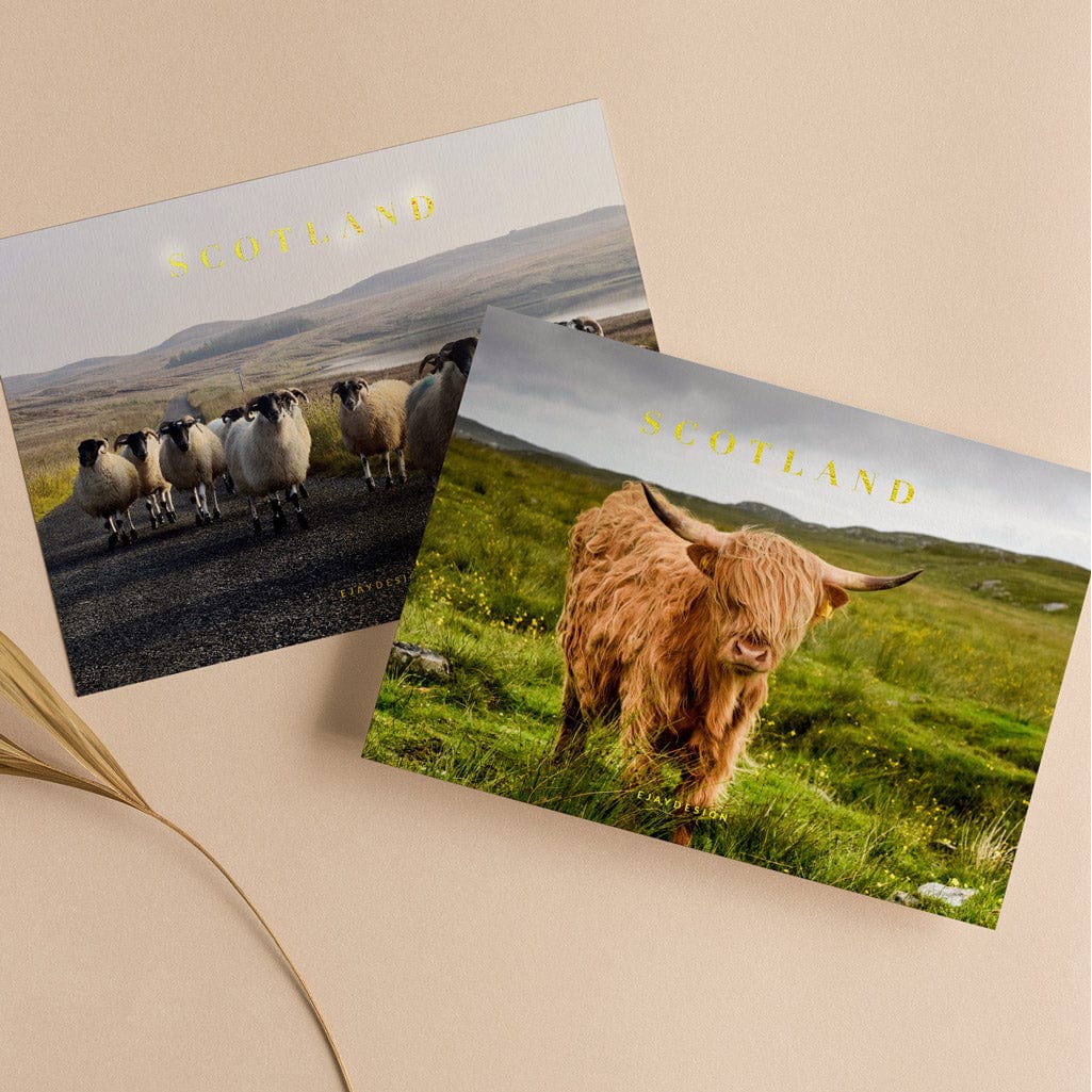EJayDesign Scotland Gold Postcards