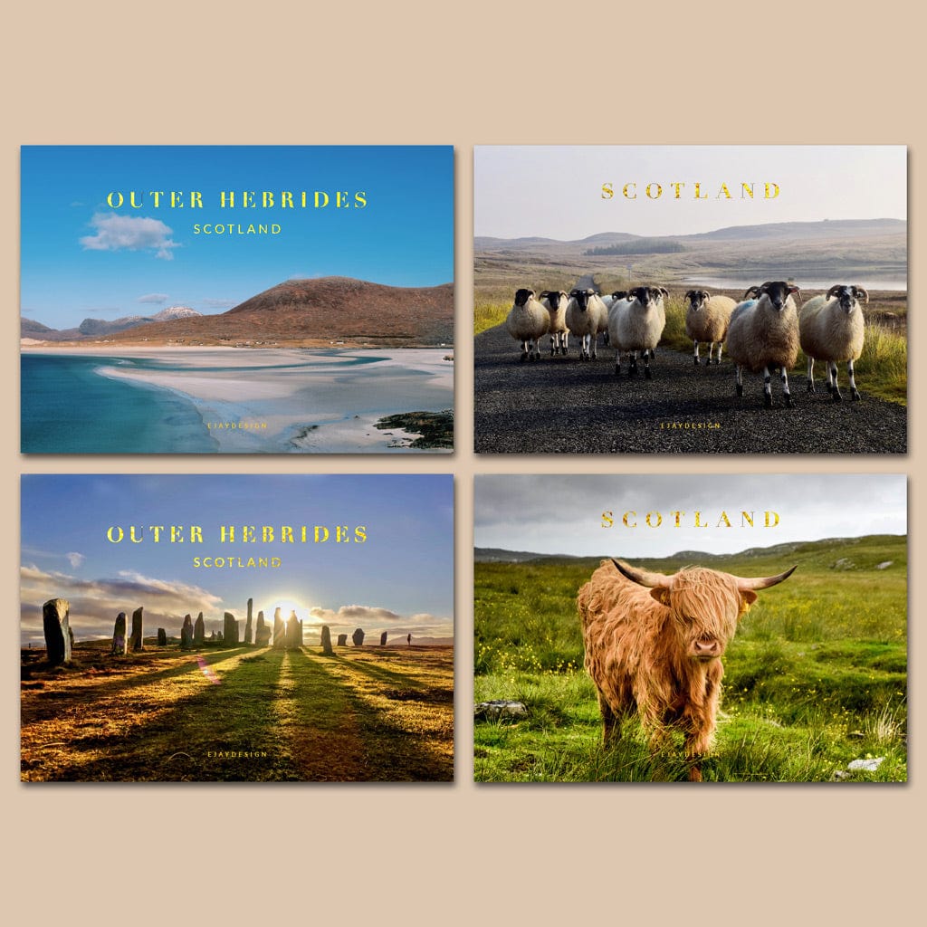 EJayDesign Scotland Gold Postcards
