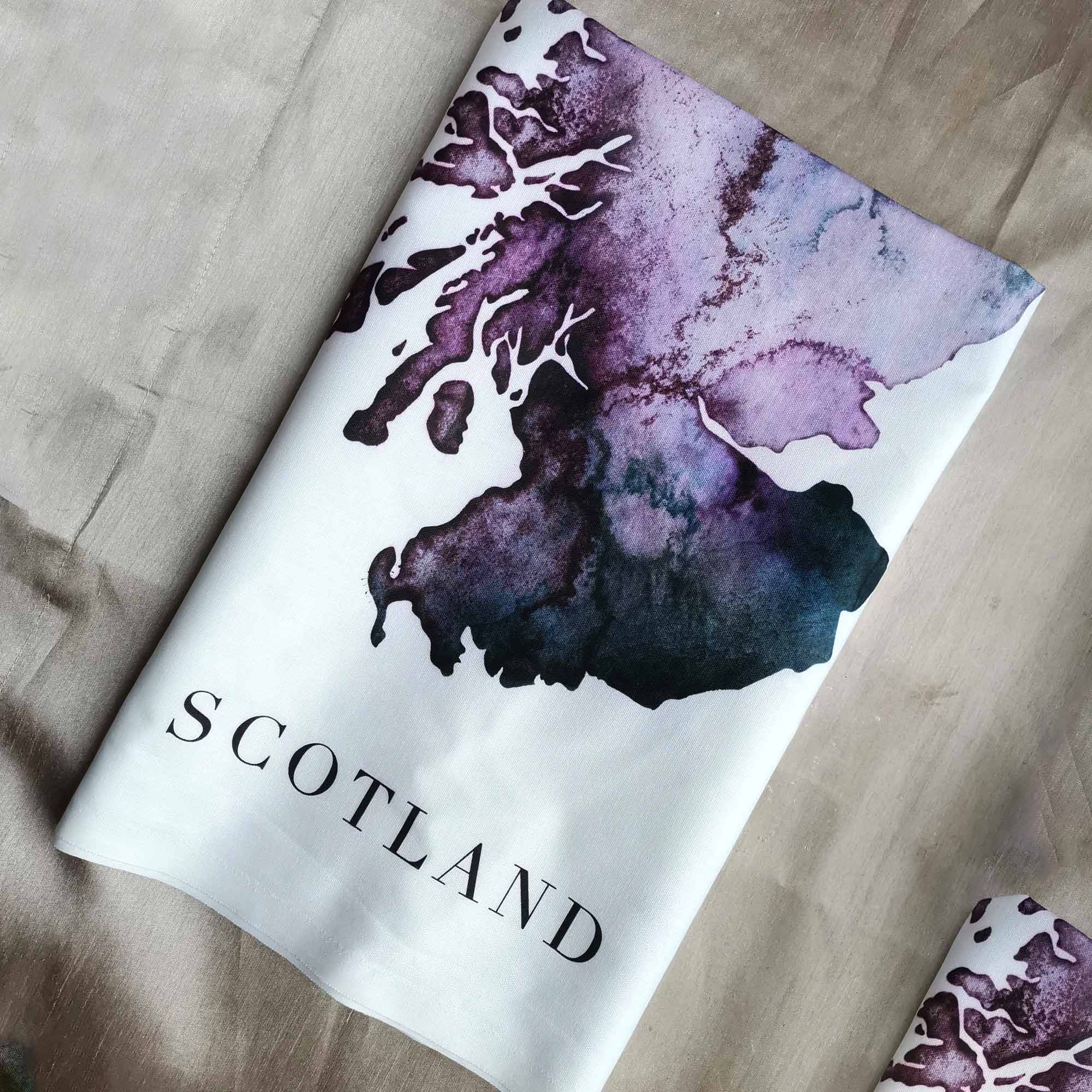 EJayDesign Tea Towel Scotland Purple Organic Cotton Tea Towel