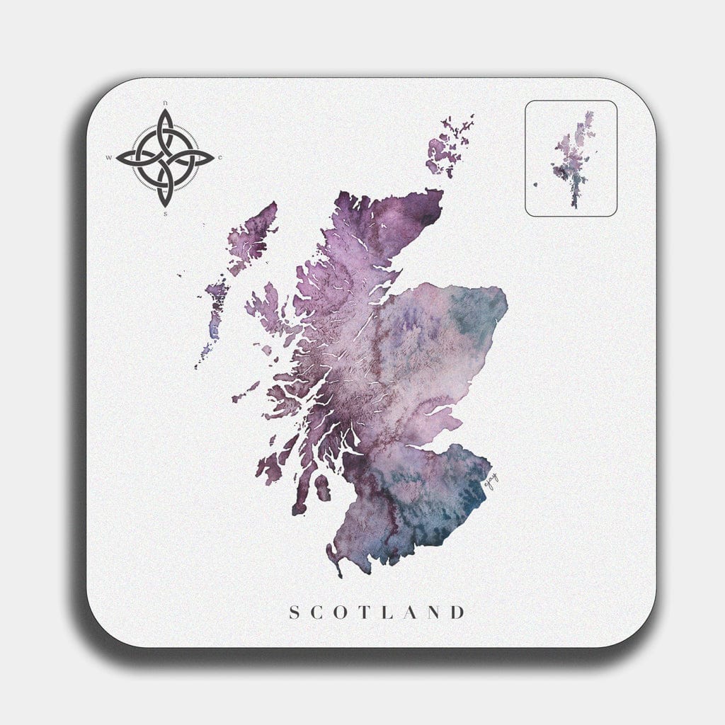 EJayDesign Purple Scotland Table Mat Watercolour Map