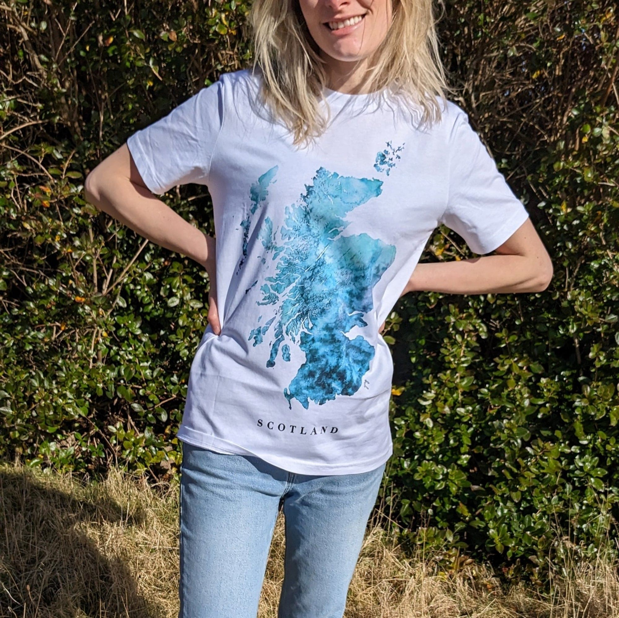 EJayDesign Scotland Unisex T-Shirt Watercolour Map