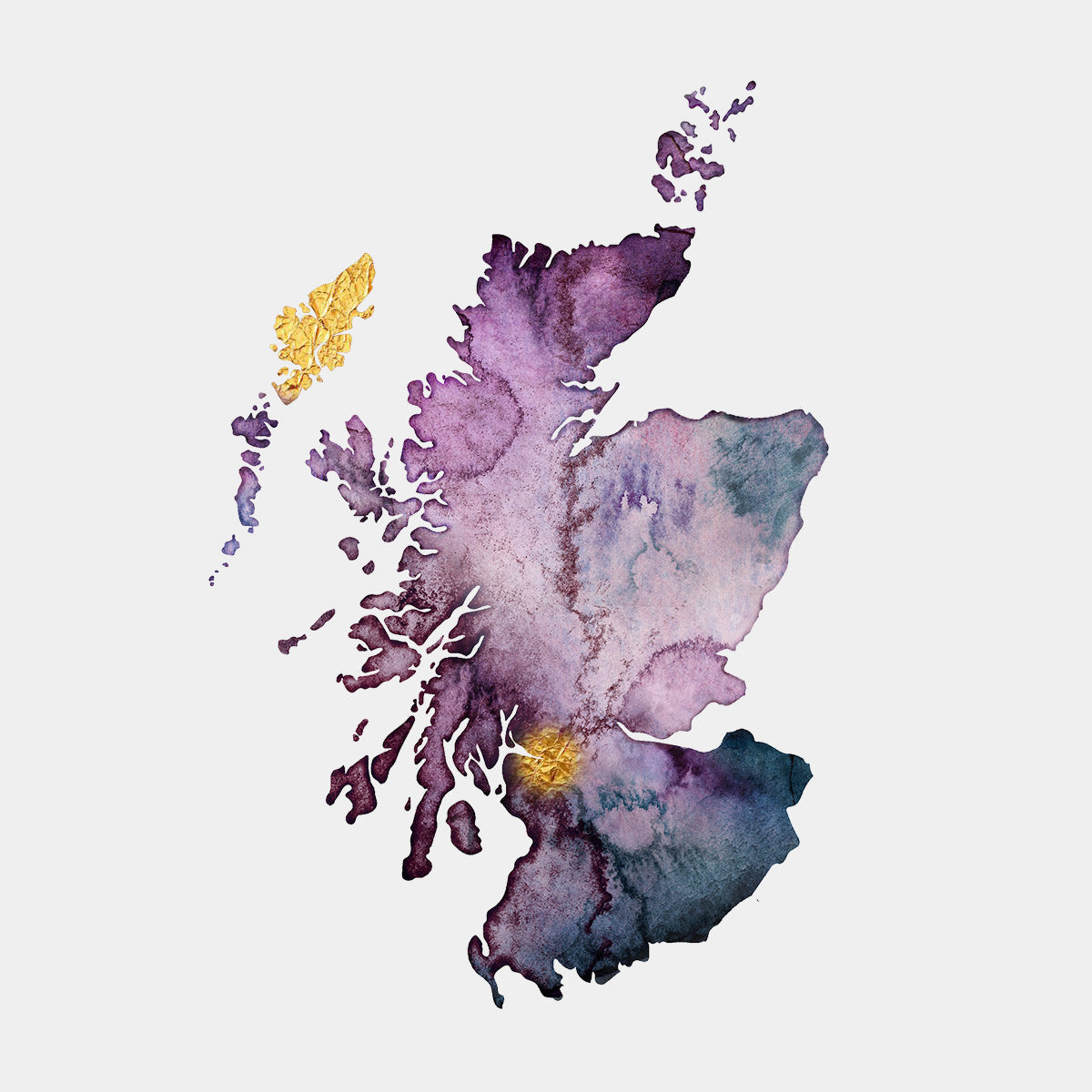 scotland watercolour map