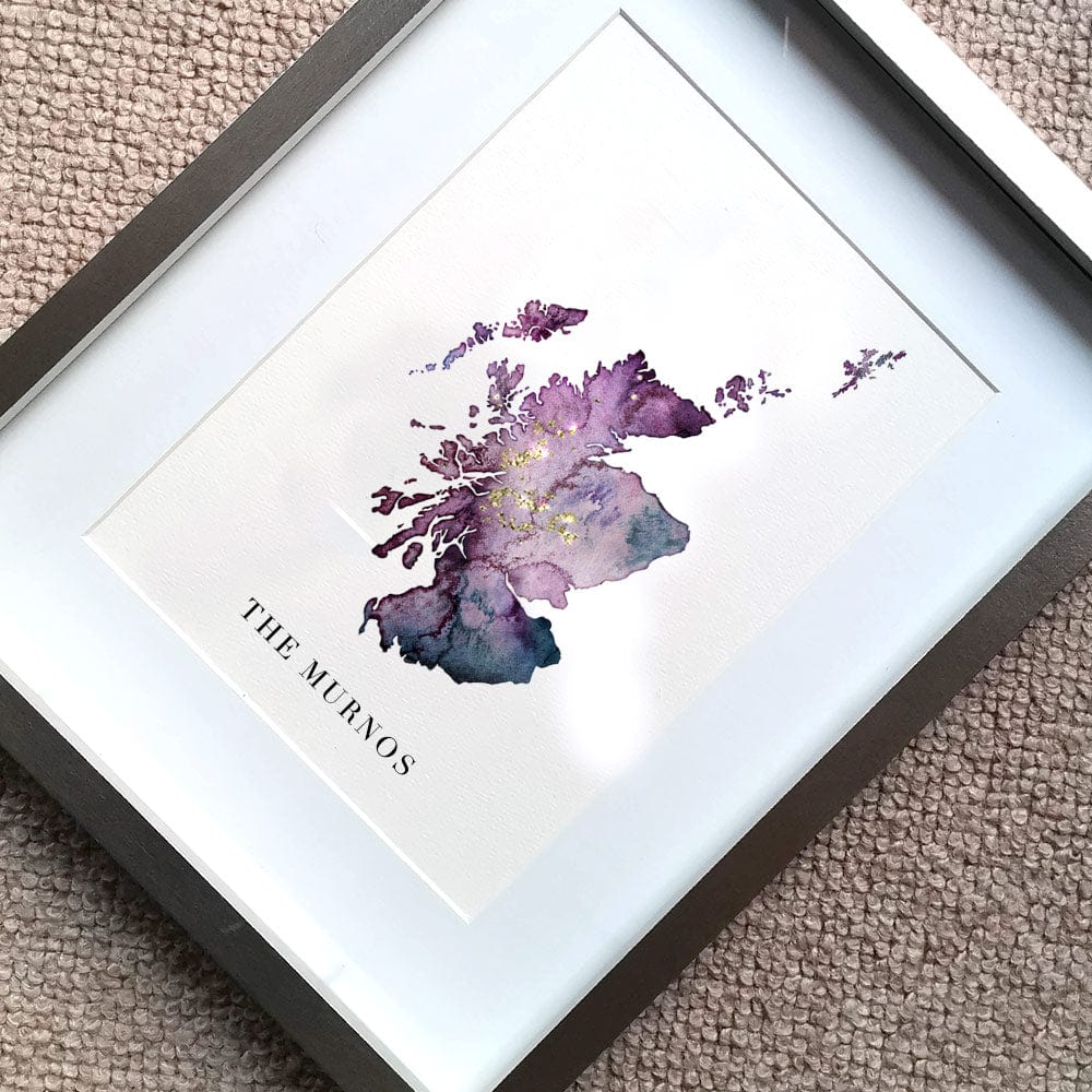 EJayDesign Scottish Prints Scottish Munro's Personalised Golden Map