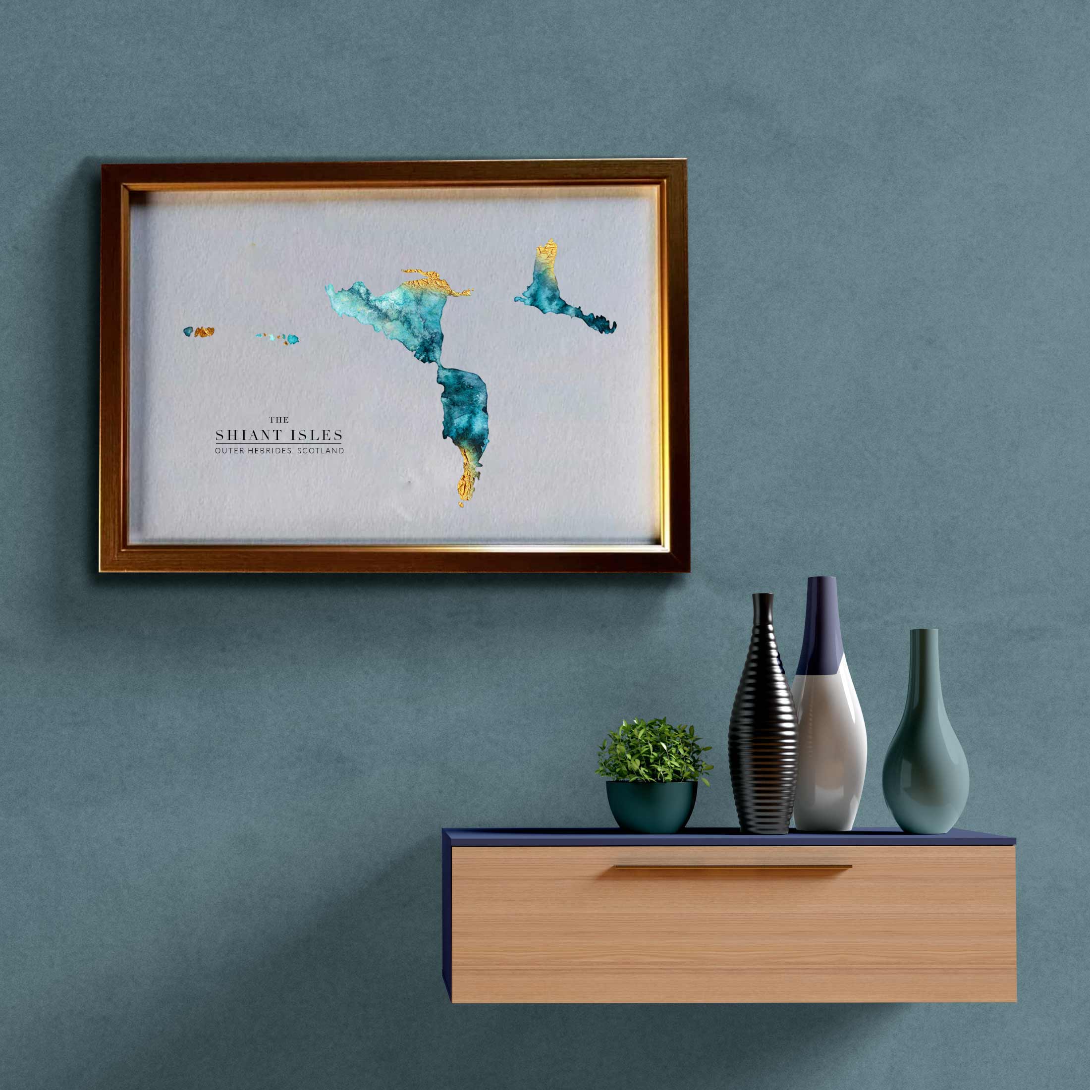 EJayDesign Scottish Prints Shiant Islands Watercolour Map