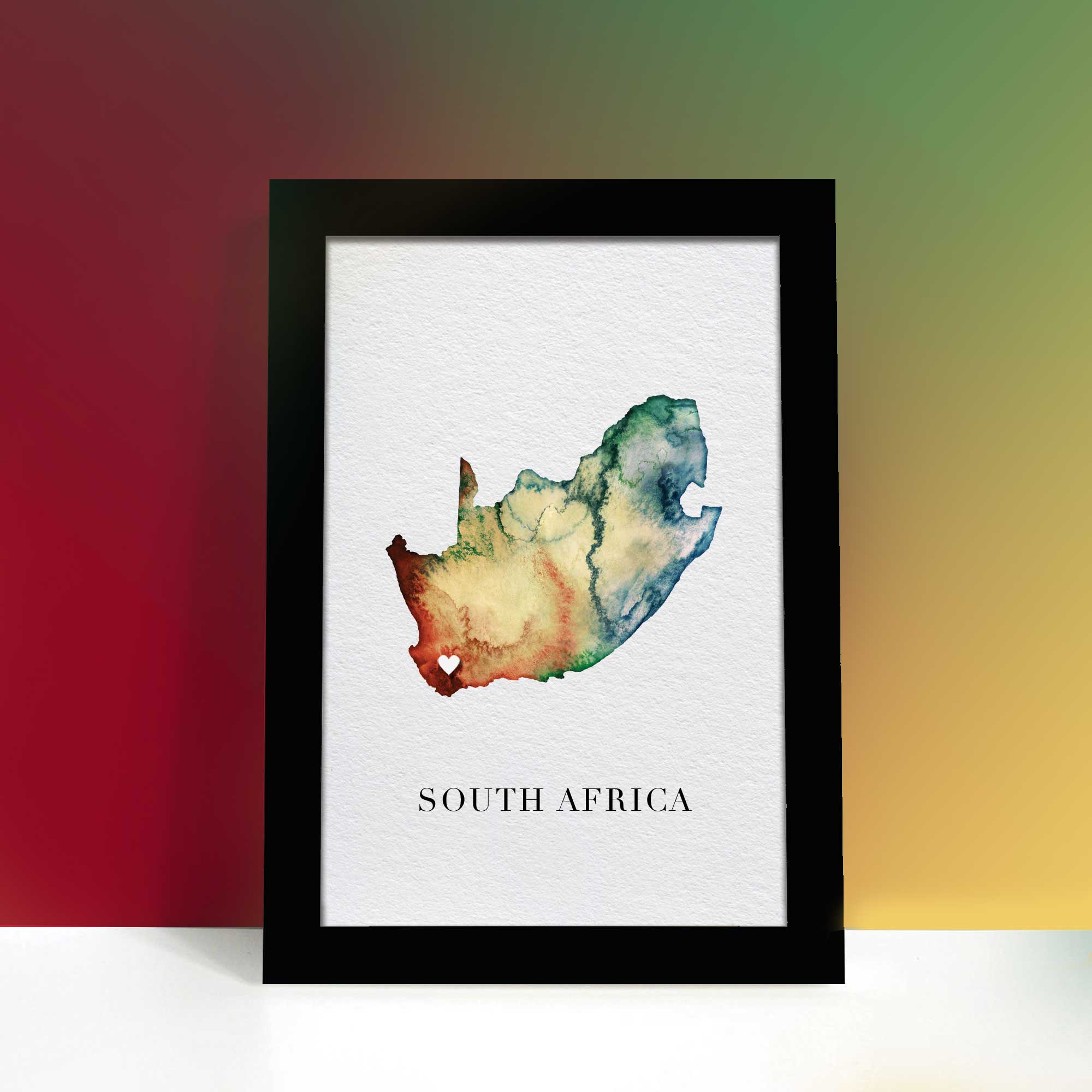 EJayDesign Countries Other South Africa Watercolour Map