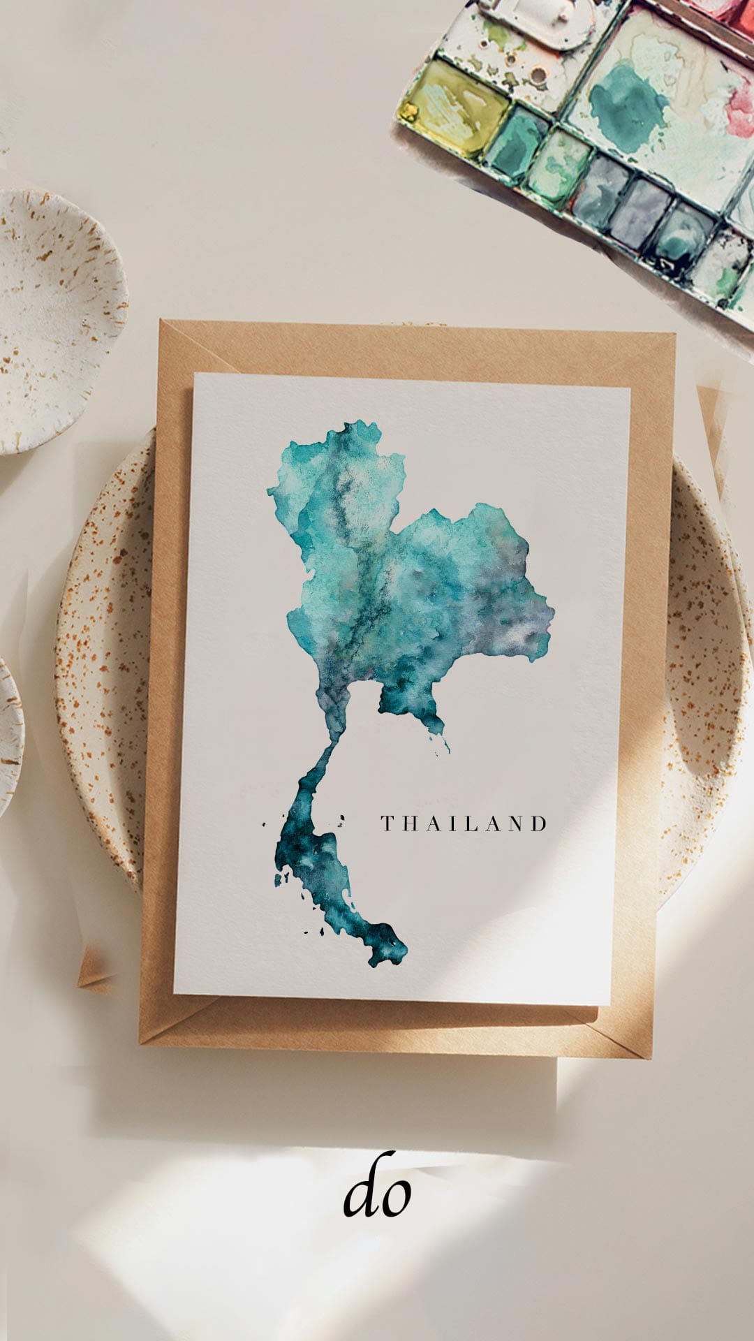 EJayDesign Countries Other Thailand Watercolour Map