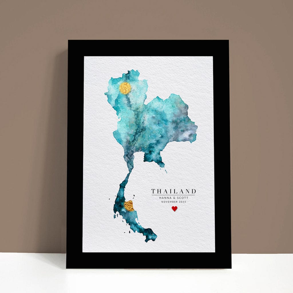 EJayDesign Countries Other Thailand Watercolour Map