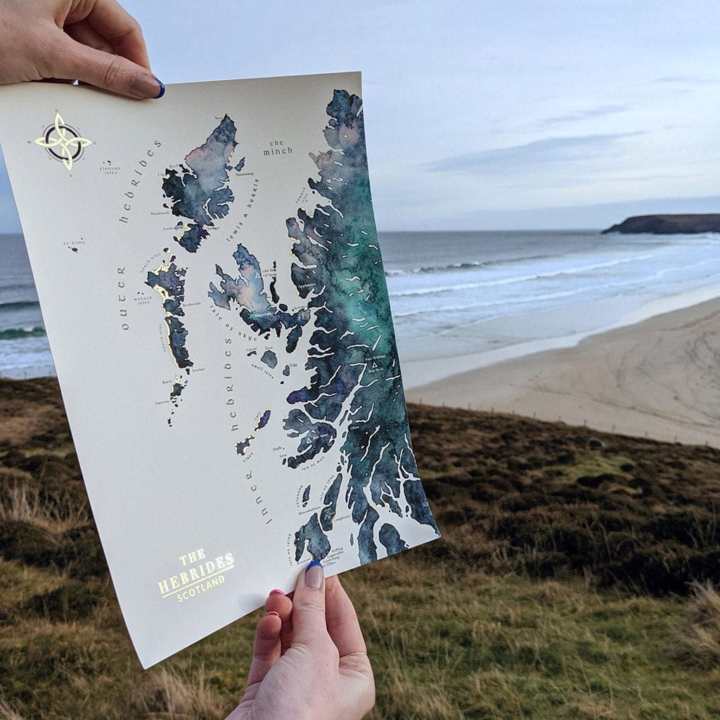 EJayDesign Scottish Prints 'The Scottish Hebrides' - With Gold Beaches
