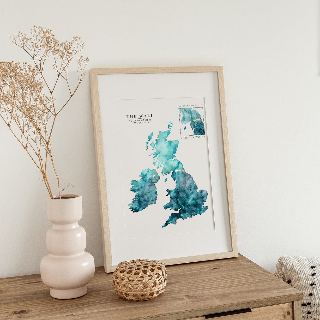 EJayDesign A3 Unframed (29.7 x 42cm) / Turquoise UK: The Wall - Rat Race Map
