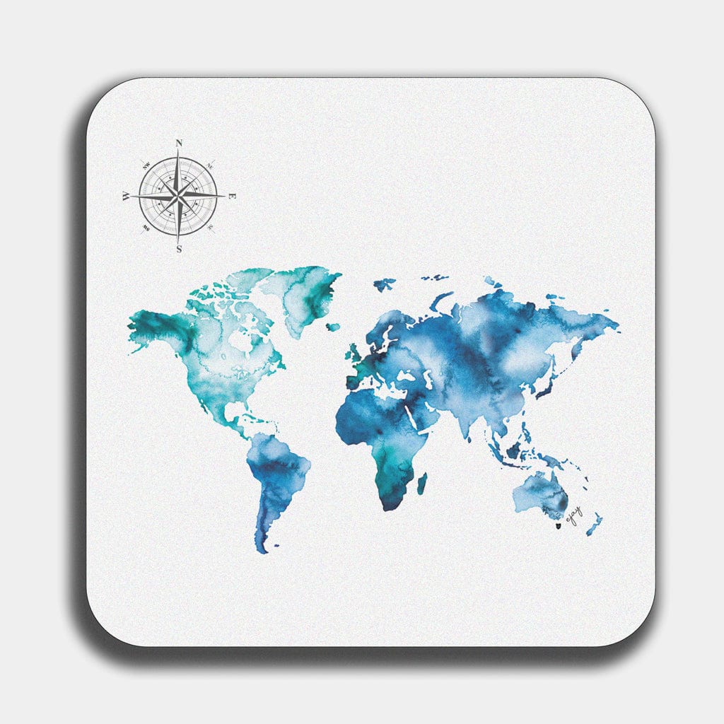 World Table Mat Watercolour Map