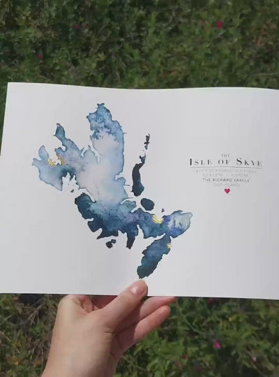 Isle of Skye Watercolour Map